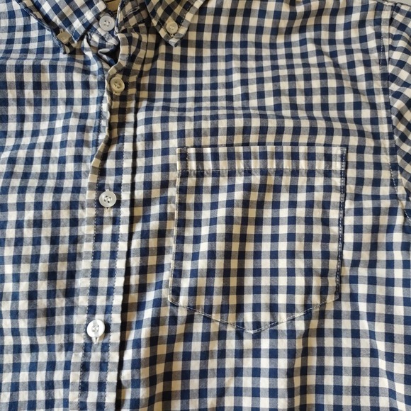Chor Clothing Co. Blue White Gingham Check Button Down Front Long Sleeve Shirt - Picture 2 of 8